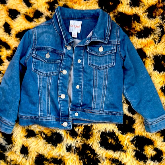 Girls Cat and Jack stretch denim jacket size 4T with snaps so cute - Picture 1 of 2